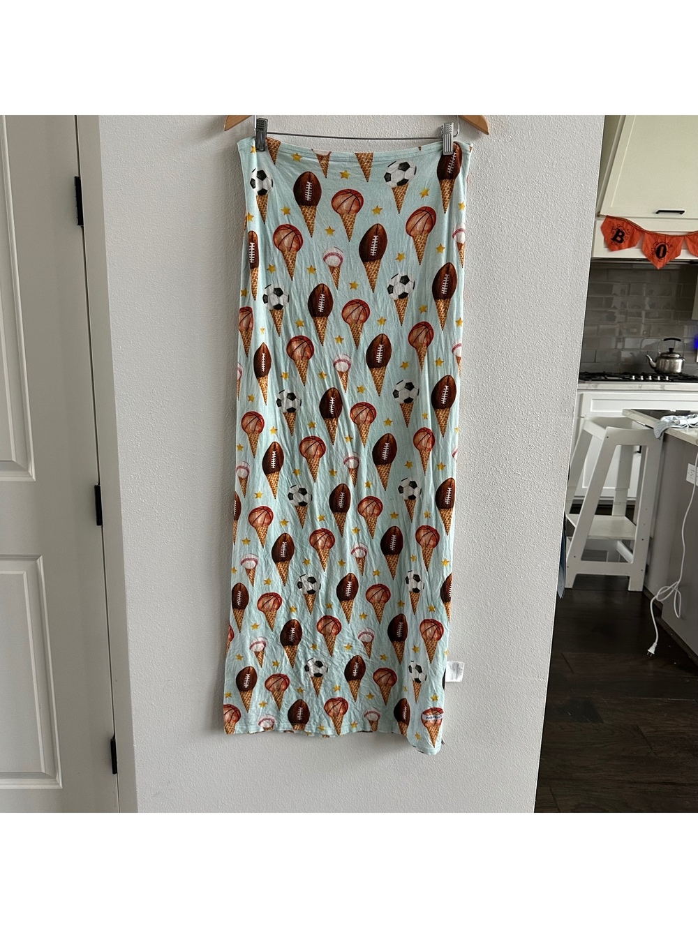 Posh Peanut Sports themed with Ice Cream Cones & Stars Blanket Bamboo